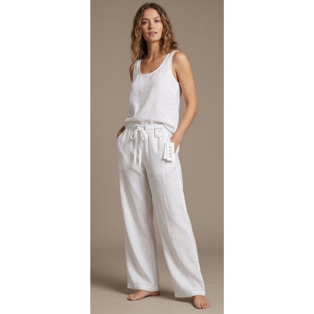 Dash NWT Women’s White Linen Pants Size PS